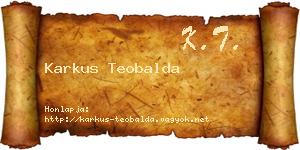 Karkus Teobalda névjegykártya